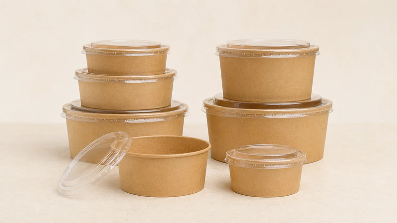 Kraft Paper Bowl Size Guide: 500ml to 1300ml Bowls with Matching Lids