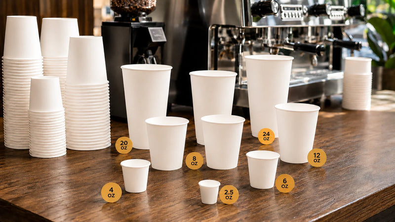Paper Cup Size Guide: 2.5oz to 24oz Cups with 55mm to 90mm Lid Compatibility