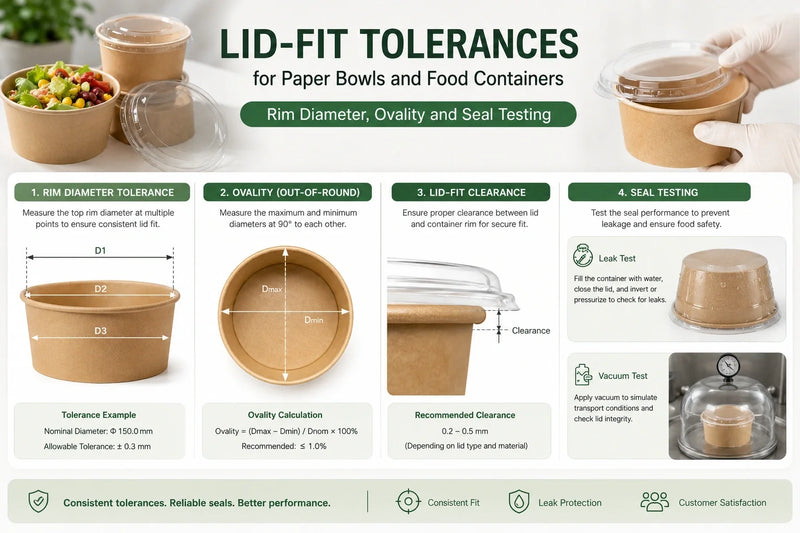 Lid-Fit Tolerances for Paper Bowls and Food Containers: Rim Diameter, Ovality and Seal Testing