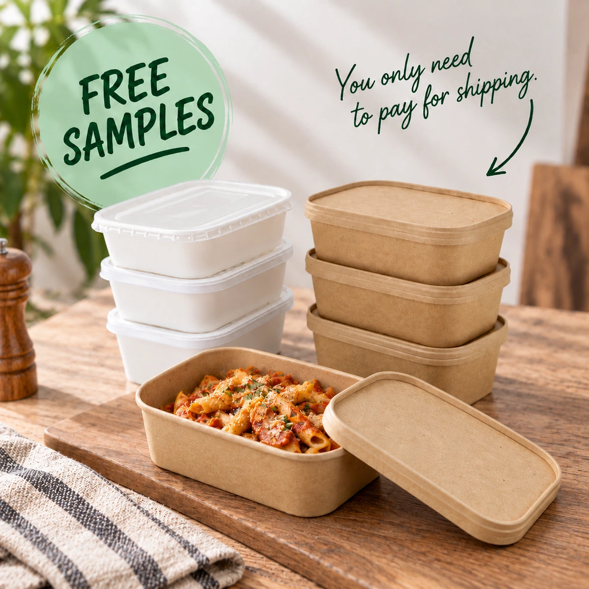Rectangular Kraft Food Containers