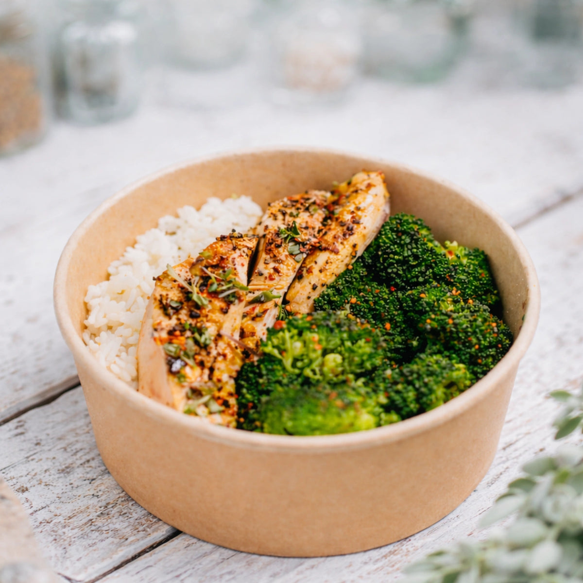 Kraft Paper Bowls with Lids