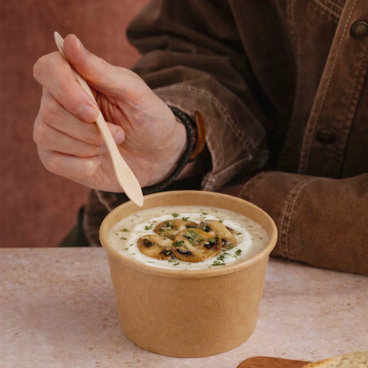 Kraft Paper Bowls with Lids